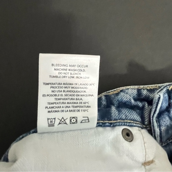 Hidden Button Fly Distressed Raw Hem Denim Jeans - Picture 11 of 15